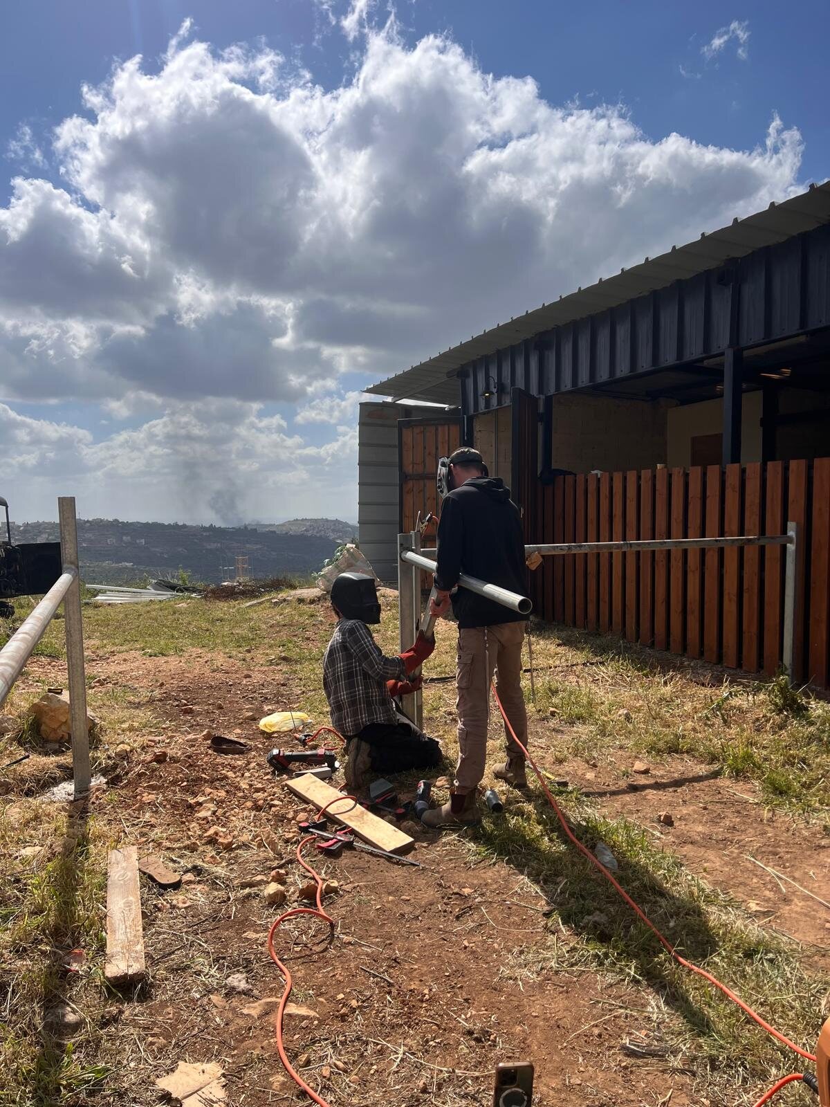 Crew at the stable build